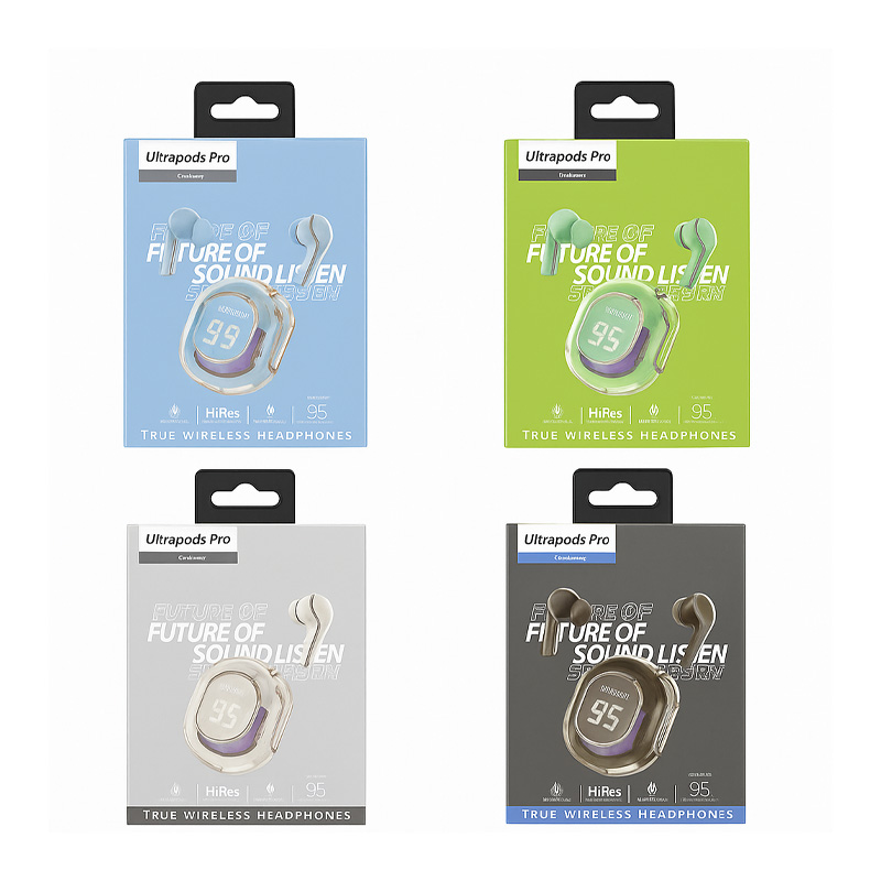 Picture of Ultrapods Pro True Wireless Earbuds with Display Transparent Design, Bluetooth Waterproof by Alpha Technology 02