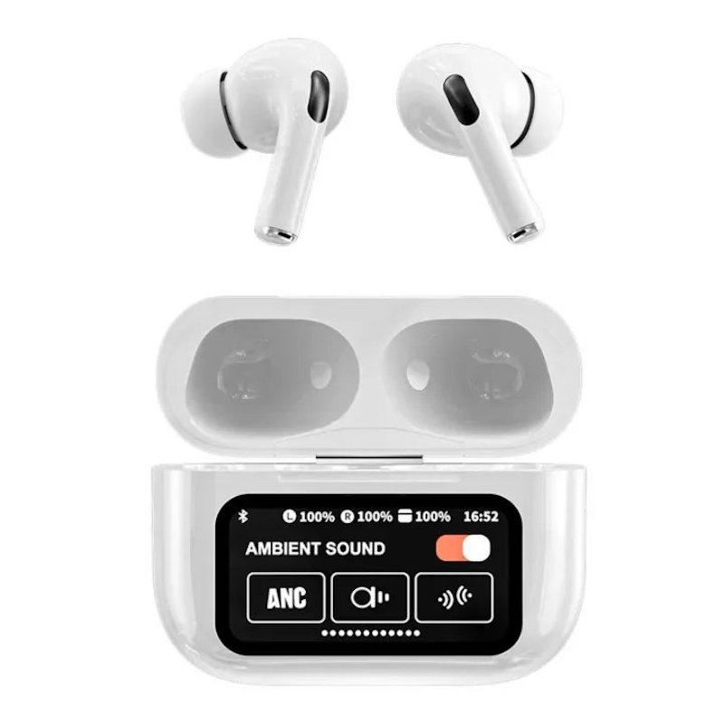Picture of A9 Pro Touch Screen ANC Wireless Earphones - TWS Noise-Cancelling Earbuds, Bluetooth Long Battery Life, HiFi Sound Quality