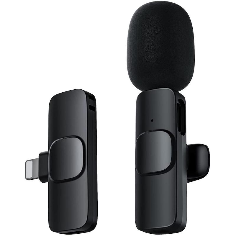 Picture of Wireless Microphone Professional Lapel Lavalier Microphone Portable Audio Video Mic Remove Noise Mini Mic Lapel For YouTube Facebook Vloggers Interview Auto-syncs