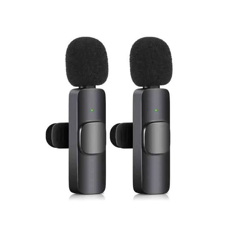 Picture of K9 Wireless Dual Microphone Professional Lapel Lavalia Microphone - Type C To remove the word for Adapter Micro SDHC - High-Quality Audio Recording