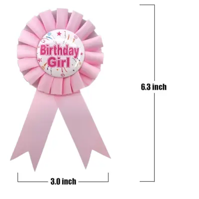 Birthday Boy & Birthday Girl Badge Pin- Boy & Girl Sash Badge Style Pin for Birthday Party Décor (Pack of 1 Pcs)