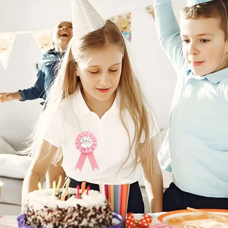 Birthday Boy & Birthday Girl Badge Pin- Boy & Girl Sash Badge Style Pin for Birthday Party Décor (Pack of 1 Pcs)