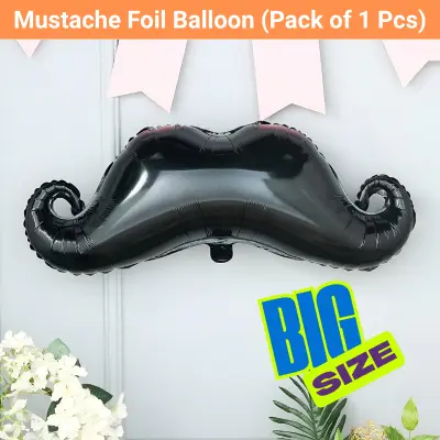 Large Mustache Shape Foil Balloon for Birthday, Wedding, Graduation & Father’s Day & Man Theme Party Decor- (Pack of 1 Pcs)
