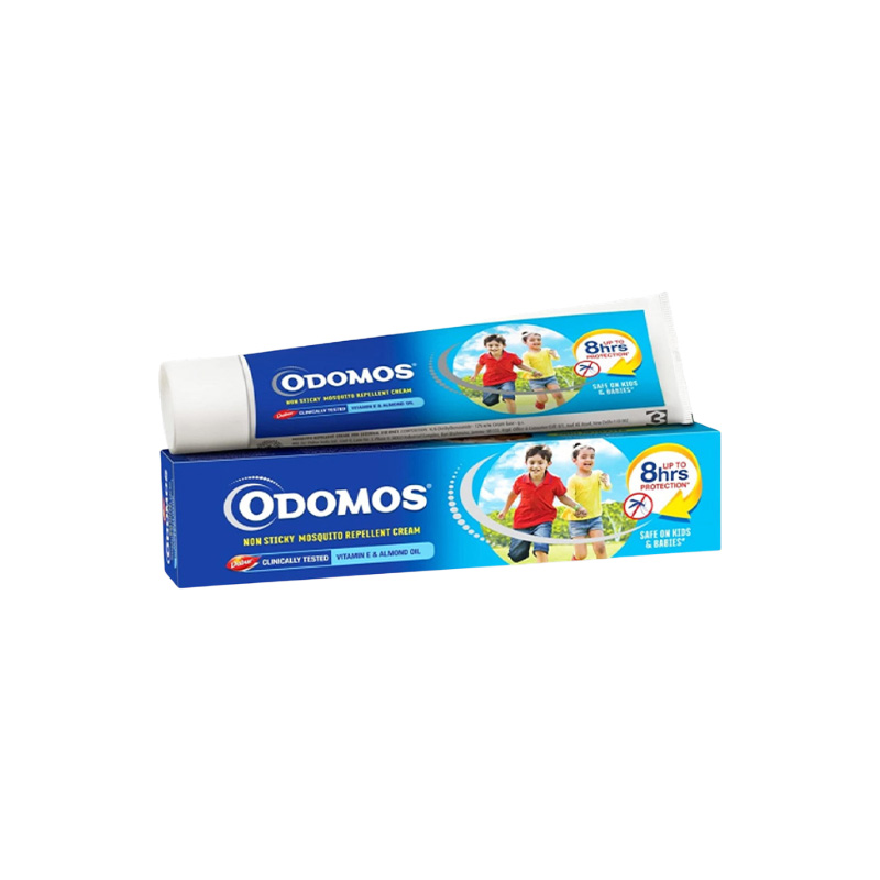 Picture of Odomos Blue 100gm Naturals Mosquito_Repellent Non-Sticky Cream with Vitamin E & Almond Oil (Made in India)