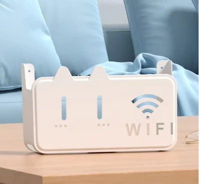 Picture of Wireless Wifi Router Shelf Storage Box Wall Hanging Plastic Organizer Box Cable Power Bracket Organizer Box Home Decor