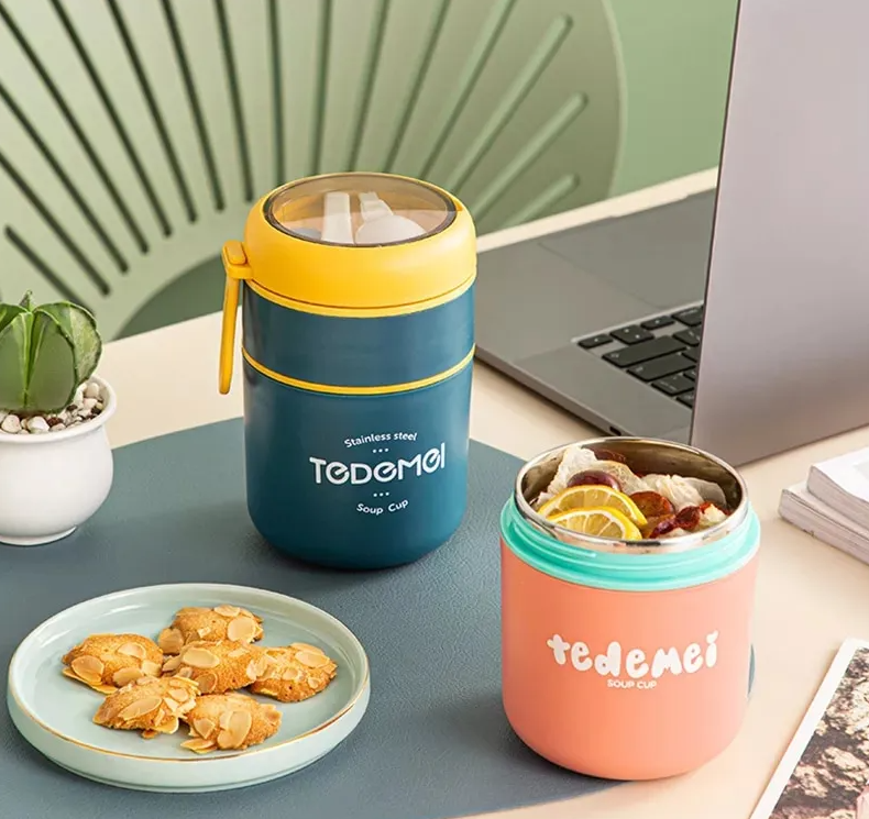 Picture of Stainless Steel Soup & Lunch Box with Spoon and Spoon Holder (530 ml)