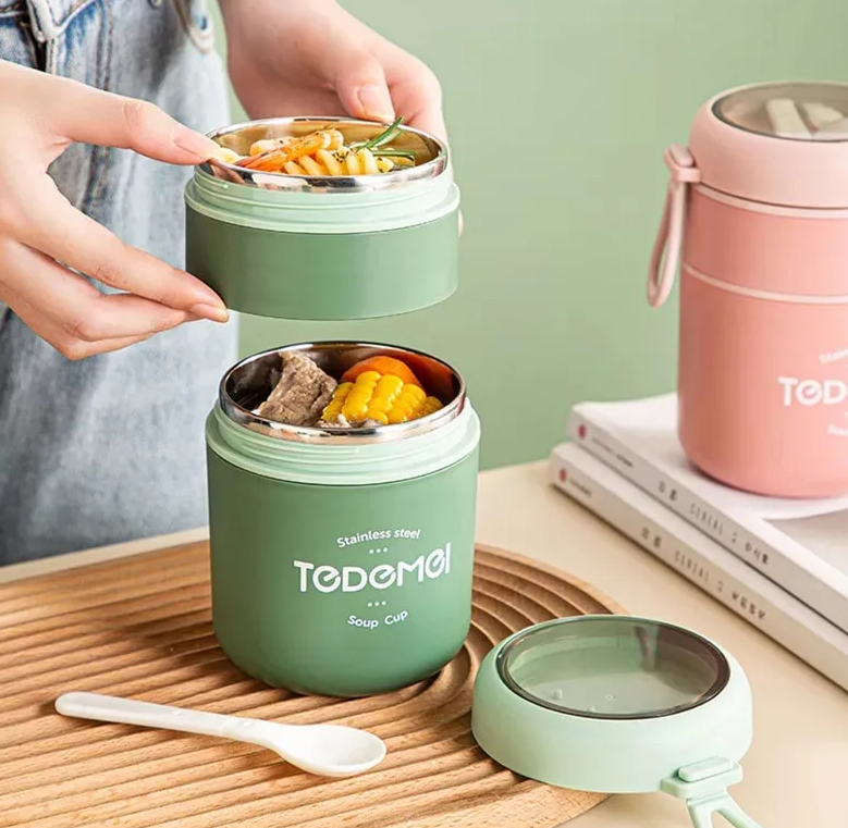 Picture of Stainless Steel Soup & Lunch Box with Spoon and Spoon Holder (530 ml)