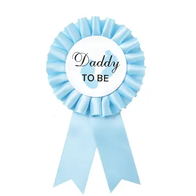 Mom To Be & Dad To Be Baby Shower Badge Pin- Mom & Dad Sash Badge Style Pin for Baby Shower Party Decor (Pack of 1 Pcs)