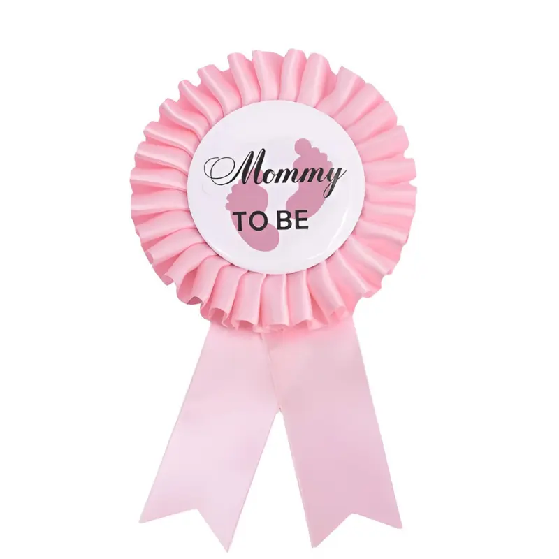 Mom To Be & Dad To Be Baby Shower Badge Pin- Mom & Dad Sash Badge Style Pin for Baby Shower Party Decor (Pack of 1 Pcs)