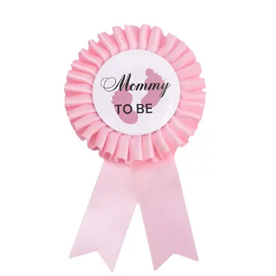 Mom To Be & Dad To Be Baby Shower Badge Pin- Mom & Dad Sash Badge Style Pin for Baby Shower Party Decor (Pack of 1 Pcs)