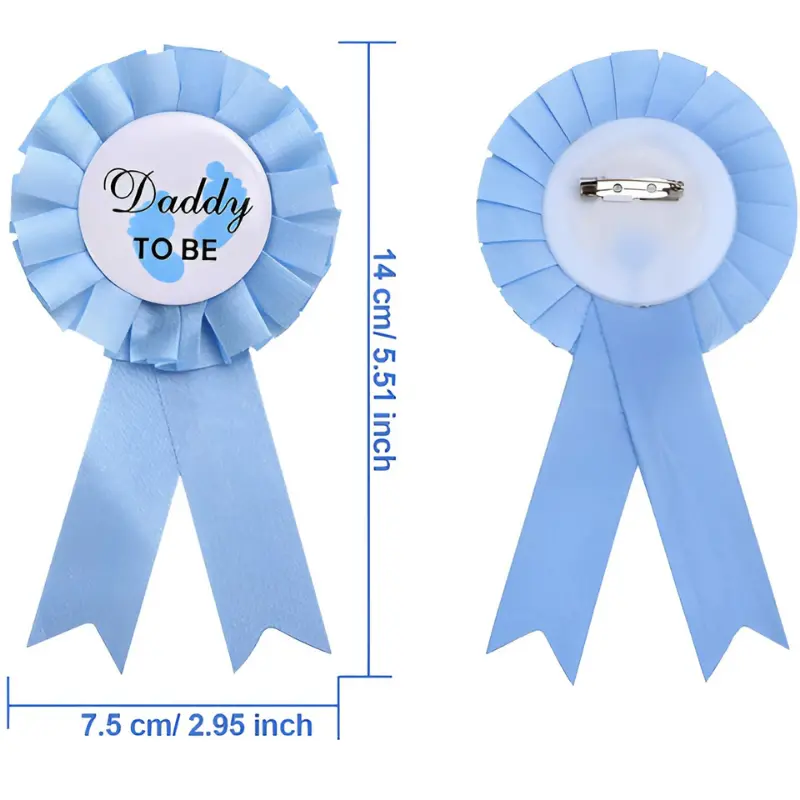 Mom To Be & Dad To Be Baby Shower Badge Pin- Mom & Dad Sash Badge Style Pin for Baby Shower Party Decor (Pack of 1 Pcs)