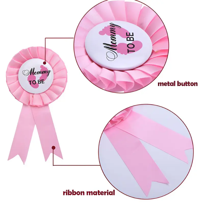 Mom To Be & Dad To Be Baby Shower Badge Pin- Mom & Dad Sash Badge Style Pin for Baby Shower Party Decor (Pack of 1 Pcs)