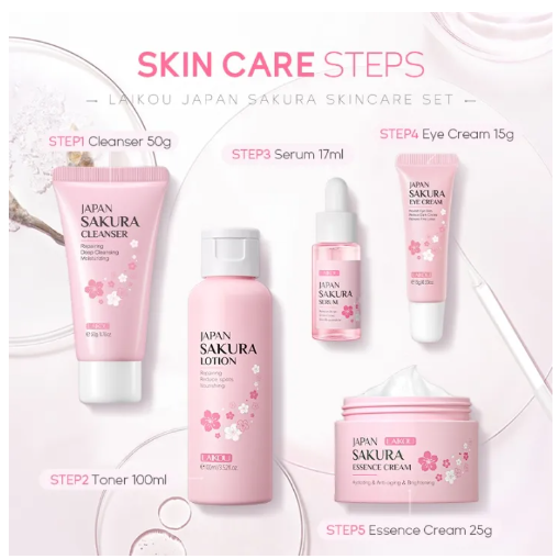 Picture of Laikou Japan Sakura Skincare face pack Set - 207 gm