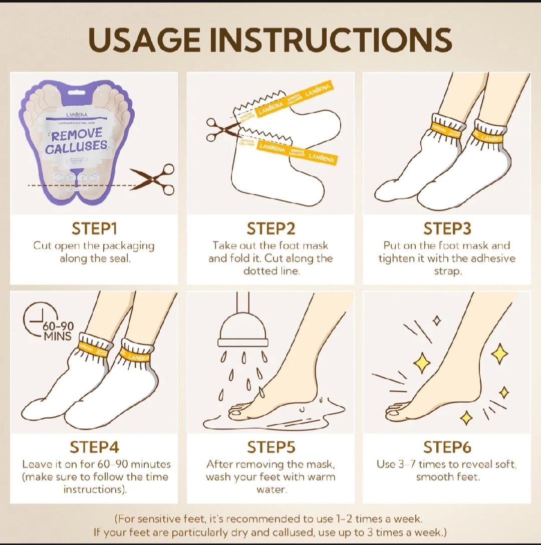 Picture of Lanbena Lavender Foot Peel Mask - 40g