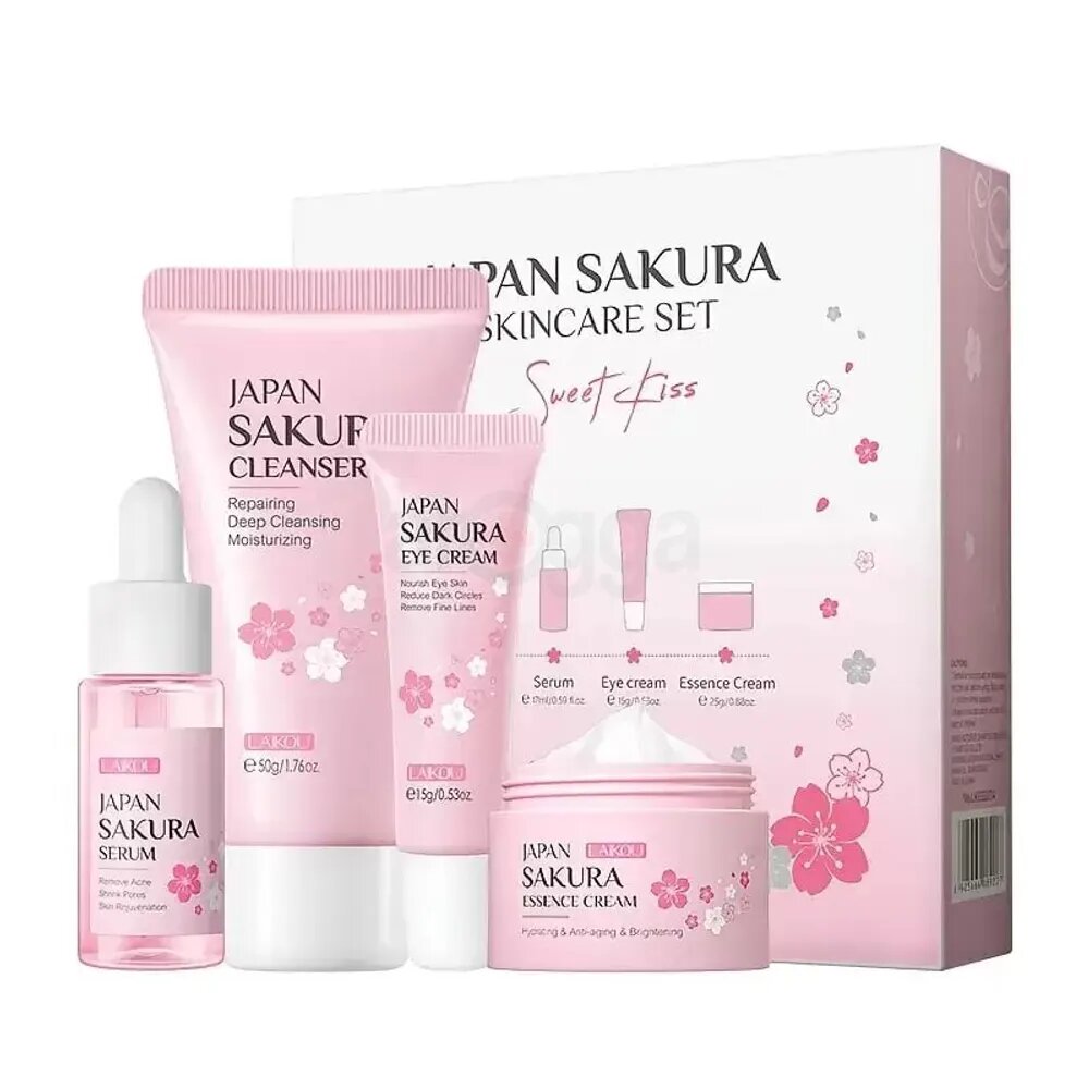 Picture of Laikou Japan Sakura Skin Care Set Sweet Kiss - 4pcs