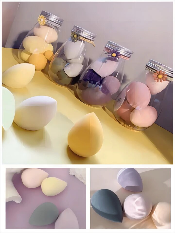 Picture of Sponges Makeup 6pcs Beauty Blender Makeup Puff Set With Bottle