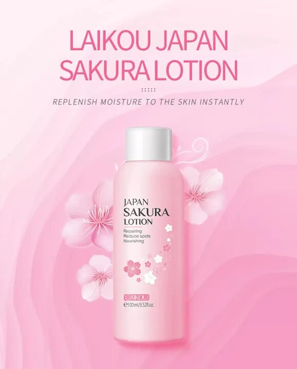 Picture of LAIKOU Japan Sakura Face Lotion - Moisturizing Skin Reduce Wrinkles Fine lines Skin Care 100ml