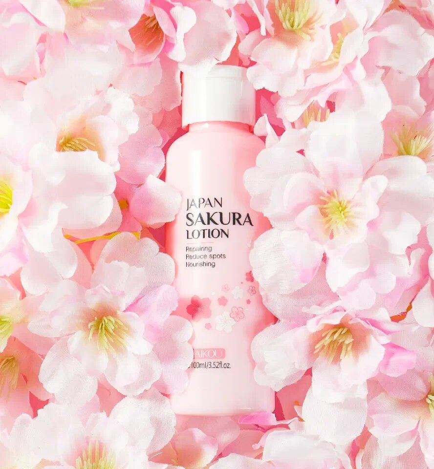 Picture of LAIKOU Japan Sakura Face Lotion - Moisturizing Skin Reduce Wrinkles Fine lines Skin Care 100ml
