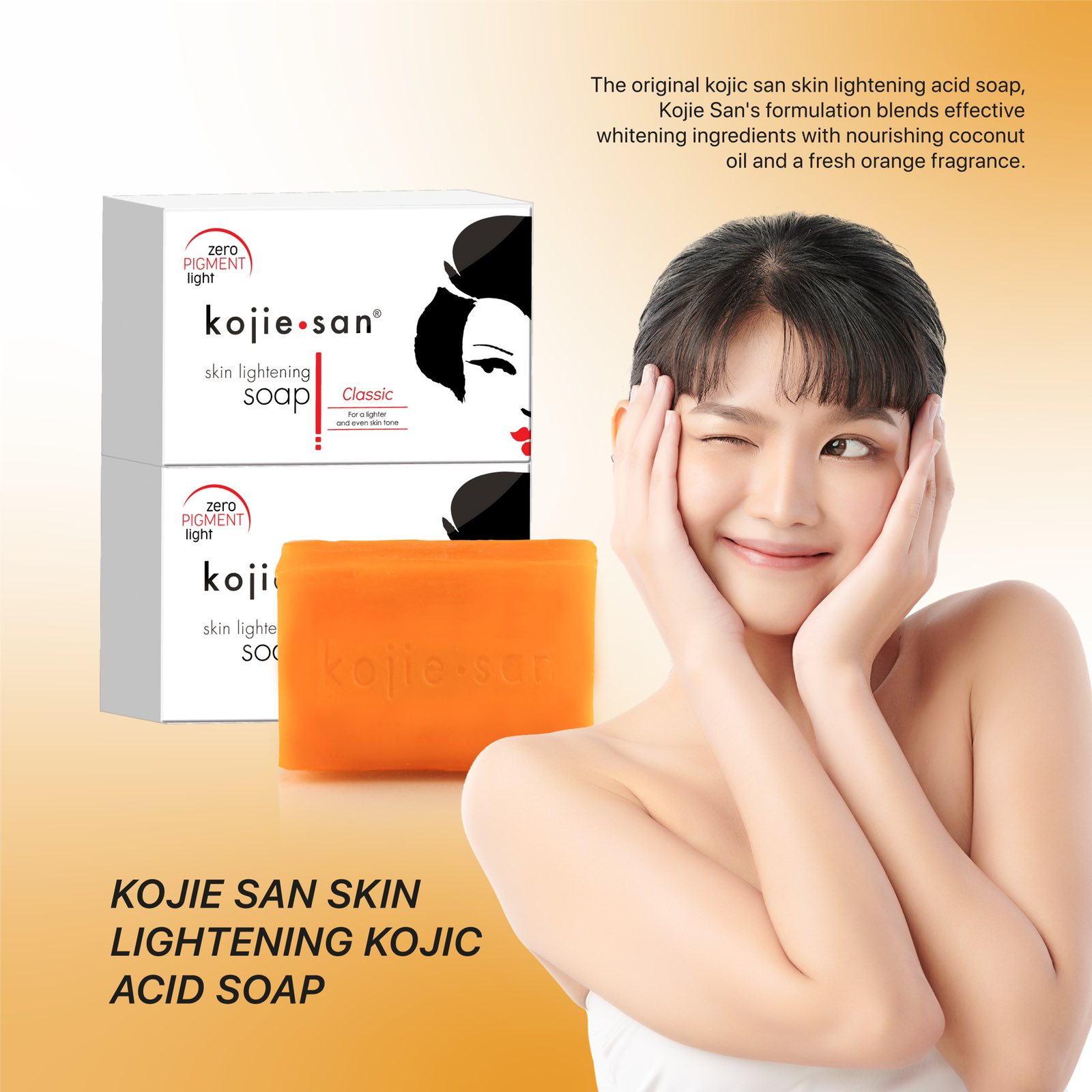 Picture of Kojie San Skin Brightening Soap - Original Kojic Soap that Reduces Dark Spots, Hyperpigmentation, & Scars with Coconut & Tea Tree Oil - 65g x 1 Bar