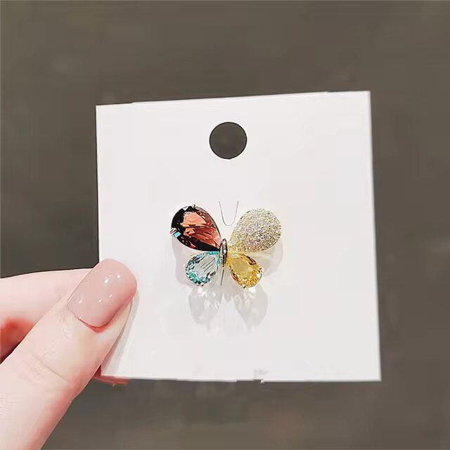 Picture of Four Color Design brooch for women crystal Rhinestone safety pin for girls and women