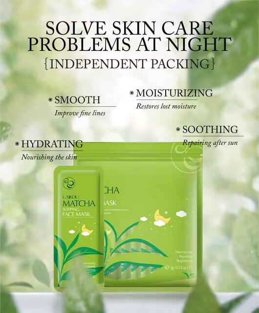 Picture of LAIKOU Matcha Sleeping Mask 5 pics (Farhana's unique Collection)