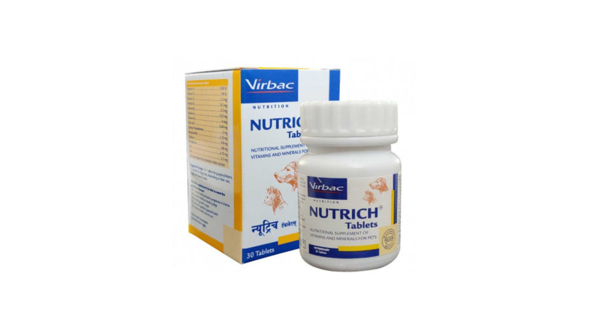 Picture of Virbac Nutrich Tablets 30 Pieces Minerals and Vitamins Supplement for Dog & Cat, 30 Count