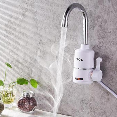 Picture of Instant Electric Hot Water Tap - Instant Tankless Electric Water Heater (White and Silver)