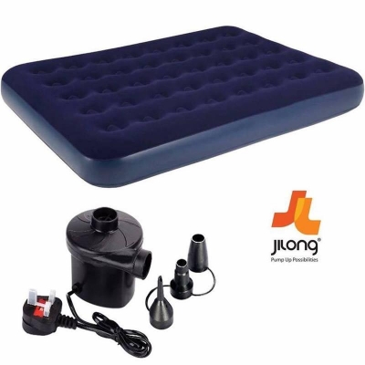 Picture of Single Air Bed With Electric Pumper- Blue