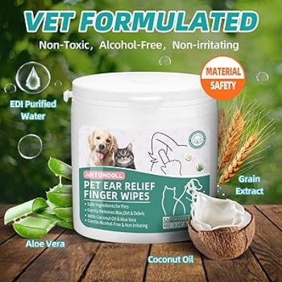 Picture of Safe Ingredients: your pet's oral hygiene with our wipes. No stress over daily cleaning, enjoy a smoother routine, all thanks to natural, safe ingredients.  ◥Healthy Gums Booster: Keep your pet's teeth health in top shape with our dog teeth cleaning wipes