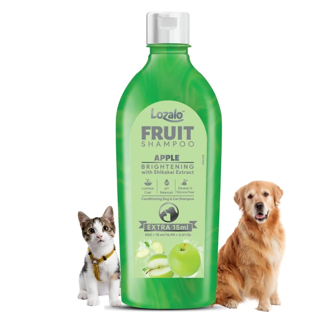 Picture of Lozalo Fruit Pet Shampoo 200 ml, Cantaloupe, pH Balanced, Paraben Free Conditioning Shampoo for Dogs & Cats of All Breeds, Controls Bad Odour & Keep Pets Calm, Brightening with Shikakai Extract