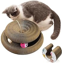 Picture of Cat Toys for Indoor Cats, Magic Cat Scratching Pads with a Cat Toy Bell Ball, Cat Scratching Board, Foldable Convenient Cat Scratcher