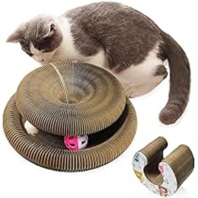 Picture of Cat Toys for Indoor Cats, Magic Cat Scratching Pads with a Cat Toy Bell Ball, Cat Scratching Board, Foldable Convenient Cat Scratcher