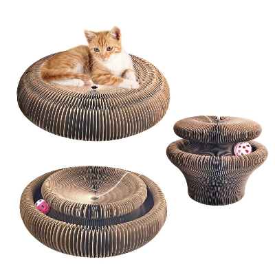Picture of Cat Toys for Indoor Cats, Magic Cat Scratching Pads with a Cat Toy Bell Ball, Cat Scratching Board, Foldable Convenient Cat Scratcher