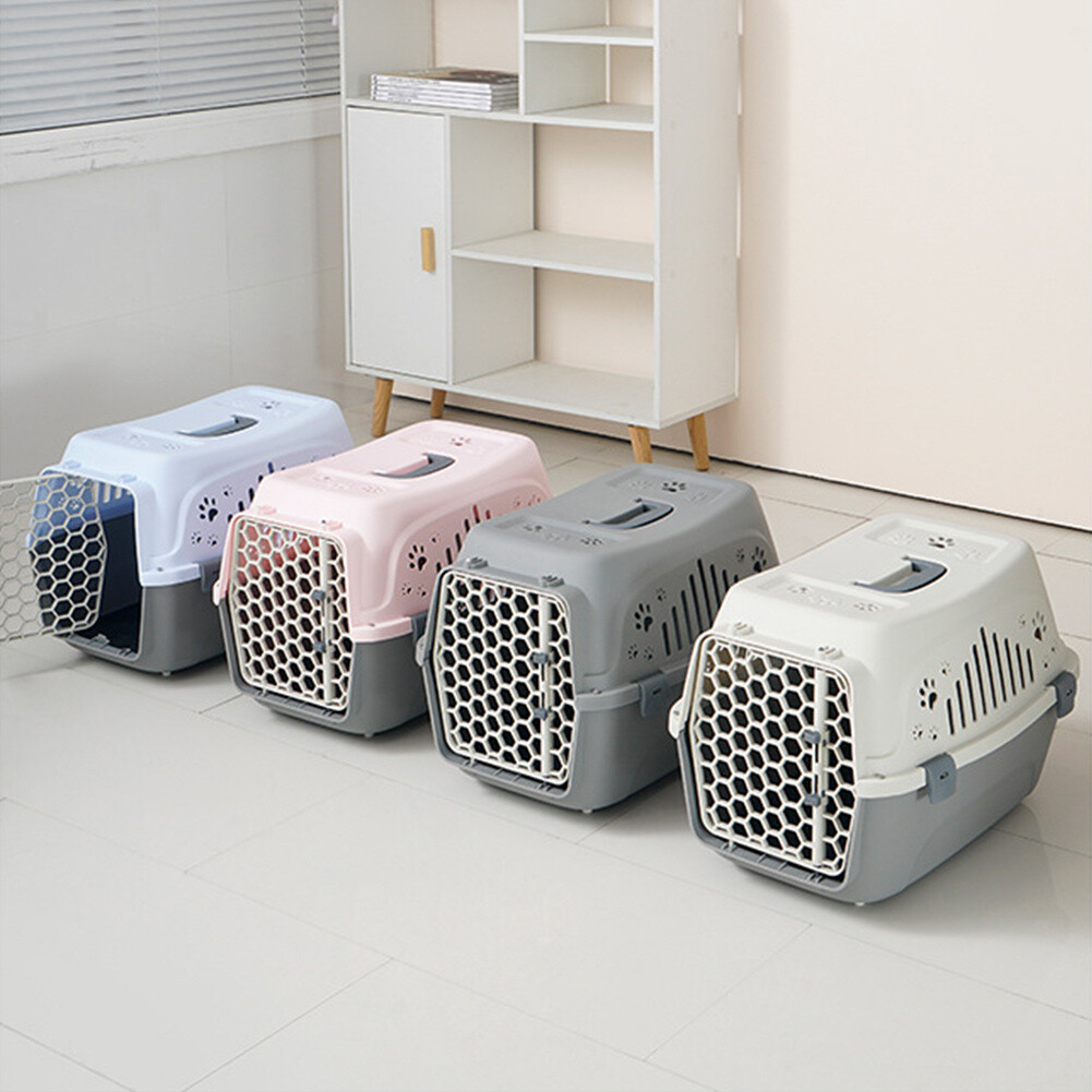 Picture of Pet Carrier Cat Dog Suitcase Air Transport Box Travel Hospital Carry Case Container Car Box Air Transport Carry Bag Transport Cat Dog Cage Out Box Camping Carry ( Size- L)