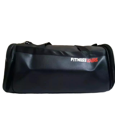 Picture of Leather Gym Bag With Extra Chamber for shoes - Black/Blue