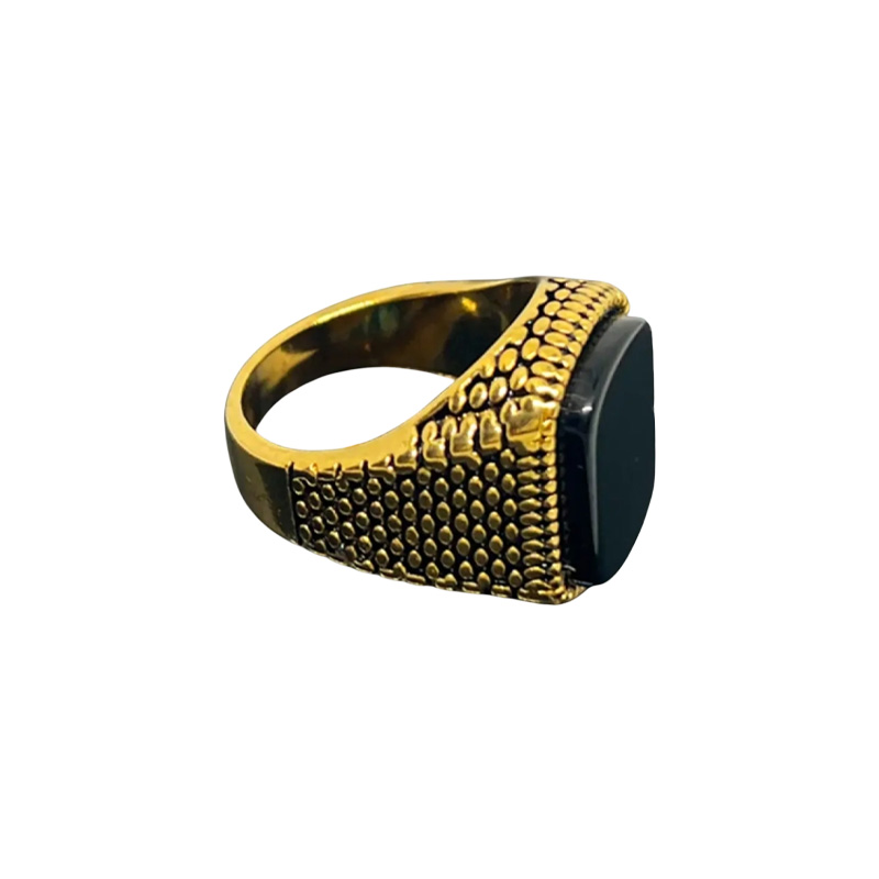 Picture of Ancient Silver Color Drop Ring For Men.