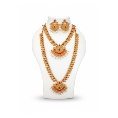 Picture of Indian joypuri Traditional Raani Har necklace Set With Earring for women - Necklace For Girls