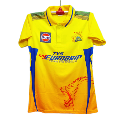 Picture of Chennai Super King Jersey short sleeve Collar Polo Cricket Jersey For Men - IPL Jersey 2025 - Chennai Jersey 2025