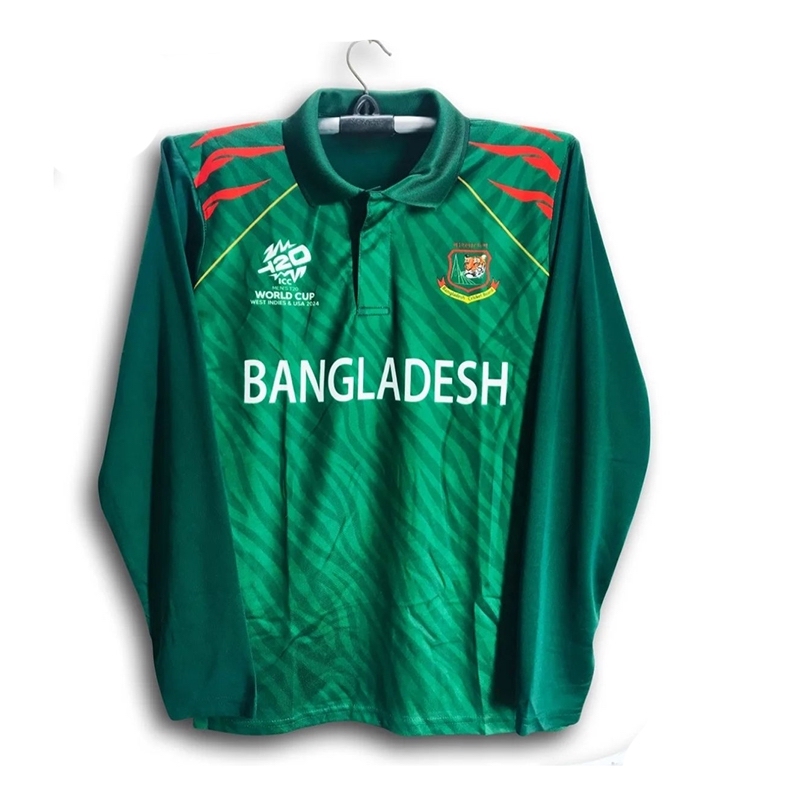 Picture of Bangladesh World Cup Jersey 2024 - Full Sleeve Caller Cricket Jersey - Show Your Support For The Bangladesh Cricket Team With This Official World Cup Jersey