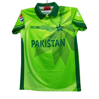 Picture of Pakistan World Cup Jersey 2025. Collar Short sleeve Cricket Jersey 4 Part Jersey