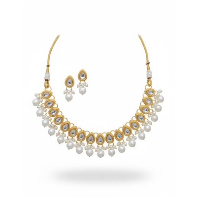 Picture of Golar Choker Necklace Set and tikli For Women Necklace For Girls - Necklace For Girls