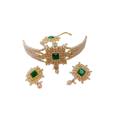 Picture of Simple gold plated with pearl necklace & earring set for women