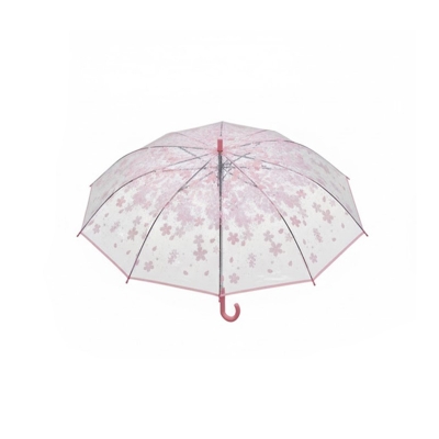 Picture of Folding Umbrella CLEAN TRANSPARENT STYLISH UMBRELLA, MUSHROOM SAKURA 3 FOLD RAIN UMBRELLA UNIC FOLLOWER PRINT FOR WEEDING