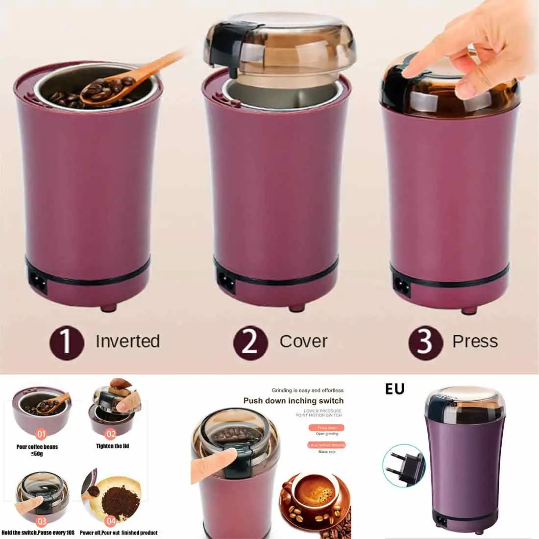 Picture of Electric Coffee Grinder - Electric Blender Mill Grinder - Mini Kitchen Electric Coffee Grinder