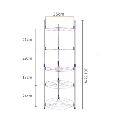 Picture of Kitchen Rack Stainless Steel 5 Layer Rack Adjustable Super Pot Stand Organizer