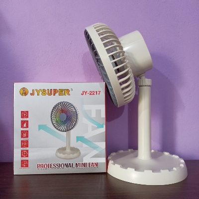 Picture of JY 2217 Fan Rechargeable RGB Mini AC/DC Portable Desk Fan JY Super 2217