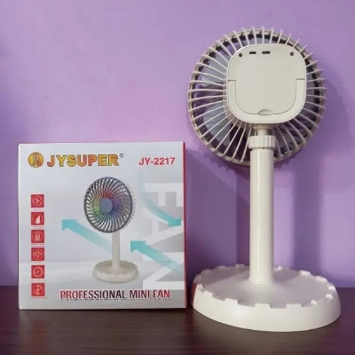 Picture of JY 2217 Fan Rechargeable RGB Mini AC/DC Portable Desk Fan JY Super 2217