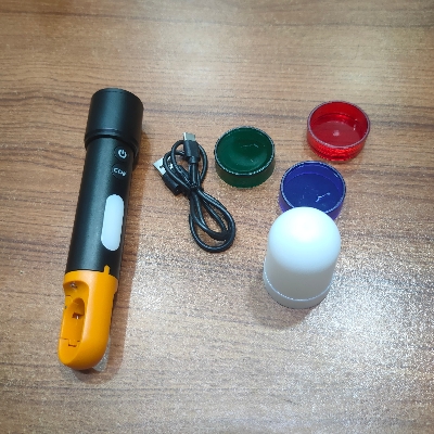 Picture of Multi-Functional USB Torch Light Metal K57 | Rechargeable LED Flashlight for Camping, Hiking, Travel & Emergency Use