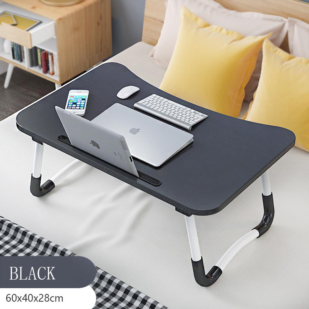 Picture of " Multi-function and Removable Stand Folding Computer Laptop Desk Small Bed Desk Simple Dormitory Lazy Table Bed with Laptop Table with Holder Slot Portable Table Stand for Laptop Tablet Reading Table - cloth stand"