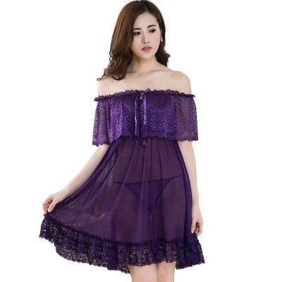 Picture of Women's sleeping nightgown purple